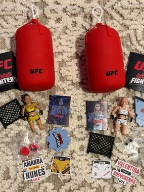 UFC Red Punching Bag Playset with Amanda Nunes & Valentina Shevchenko Figures